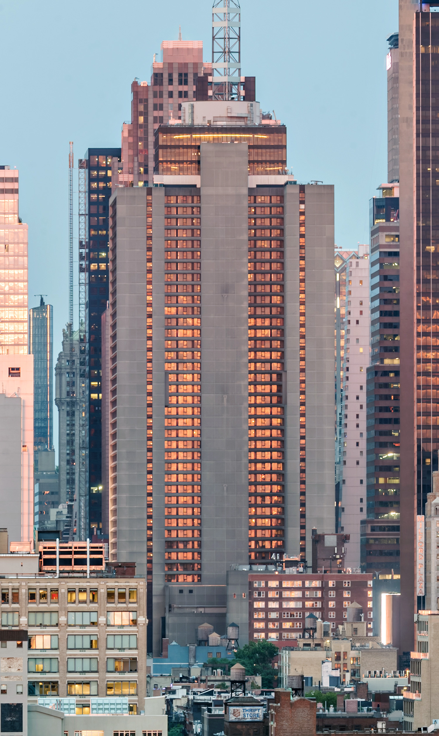 New York Marriott Marquis Hotel, New York City - View from Weehawken. © Mathias Beinling